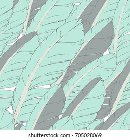 Seamless pattern with hand-drawn feathers. Hippie design elements. Coloring book pages for adults.