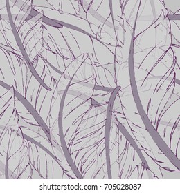 Seamless pattern with hand-drawn feathers. Hippie design elements. Coloring book pages for adults.