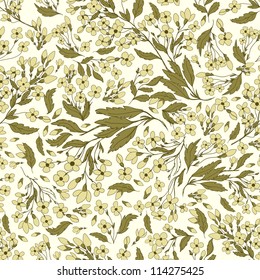 Seamless pattern with handdrawn flowers