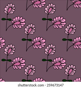 Seamless pattern with hand-drawn flowers