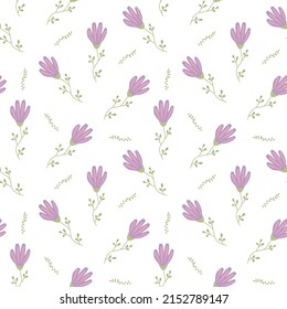 Patrón sin foco de flores dibujadas a mano. ilustración vectorial