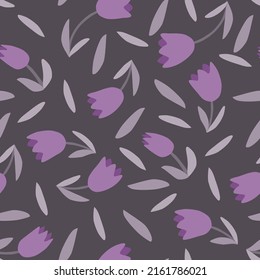 Seamless pattern with hand-drawn flowers. Vector illustration