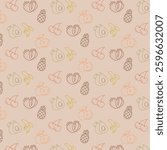 Seamless Pattern with Hand-Drawn Fruits – Pineapple, Strawberry, Cherry, Banana, Avocado