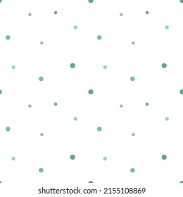 Seamless pattern of hand-drawn green dots. Summer Scandinavian Polka Dot Vector Image for children, print, background, typography, textile. Illustration for cards with exotic cactus