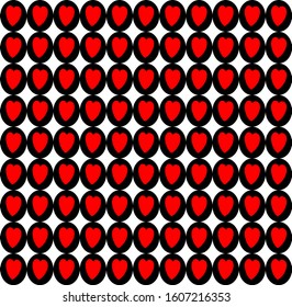 Seamless pattern with hand-drawn hearts. Black, Red and White sketchy background for wrapping paper, fabrics, wallpapers, postcards and other textile product.Valentine's day concept.