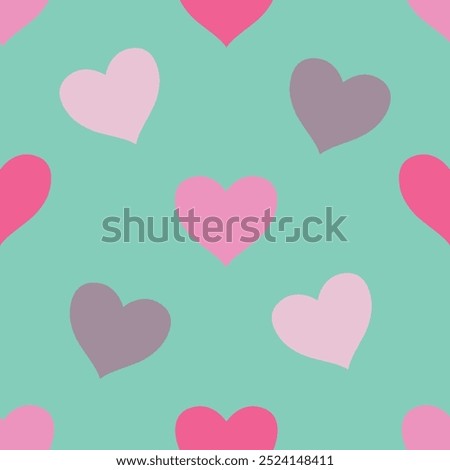seamless pattern hand-drawn hearts of different sizes and shapes shades of pink. romantic gentle pattern for textile wrapping card banner fabric