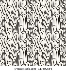 Seamless pattern with hand-drawn loops. Creative abstract background. Endless texture