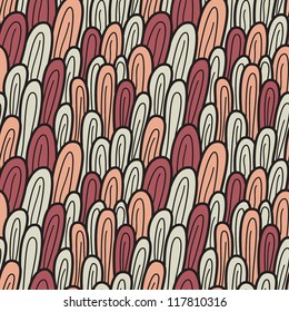 Seamless pattern with hand-drawn loops. Creative abstract background. Endless texture