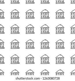 Seamless pattern Handdrawn municipality doodle icon. Hand drawn black sketch. Sign symbol. Decoration element. White background. Isolated. Flat design. Vector illustration.