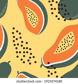 fruta de papaya sin costuras. diseño creativo para papel pintado, textil, tela, estacionario. 
