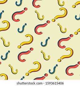 Seamless pattern with hand-drawn question marks. Vector illustration