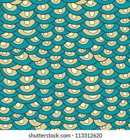 Seamless pattern with hand-drawn scale. Creative abstract background