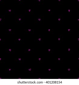 Seamless pattern with hand-drawn sketch hearts for Valentines Day design. 