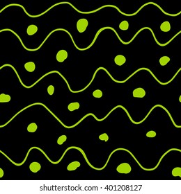 Seamless pattern with hand-drawn sketch points and lines. 