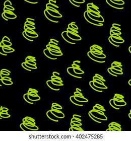 Seamless pattern with hand-drawn sketch spirals. Bacground vector illustration spirals in doodle style hand drawn sketch art.