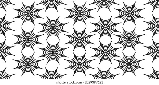 seamless pattern hand-drawn spiderweb, Halloween vector illustration.