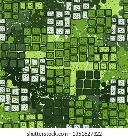 Seamless pattern. Hand-drawn square blocks and abstract background.