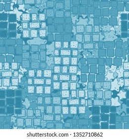 Seamless pattern. Hand-drawn square blocks and abstract background.
