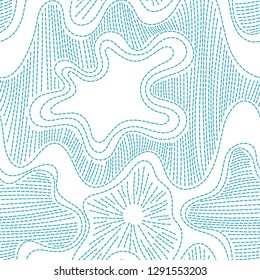 seamless pattern. handdrawn stitches. embroidery with lines