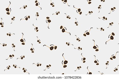 seamless pattern with hand-drawn sunglasses