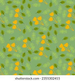 Seamless pattern hand-drawn with tropical leaves. floral seamless pattern with leaves The geometric pattern with lines. Seamless vector background. for paper,cover,interior deecor,texture,fabric