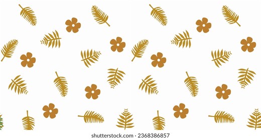 Seamless pattern hand-drawn with tropical leaves. floral seamless pattern with leaves The geometric pattern with lines. Seamless vector background. for paper,cover,interior deecor,texture,fabric
