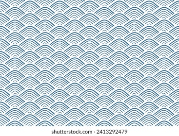 Seamless pattern with hand-drawn waves