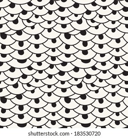 Seamless pattern with hand-drawn waves. Creative abstract background. Stylized scale texture