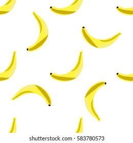 seamless pattern with hand-drawn yellow bananas. Vector illustration. Seamless pattern hand drawing a banana