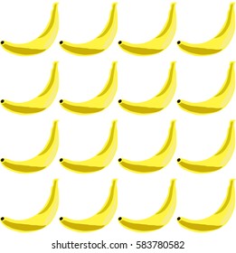 seamless pattern with hand-drawn yellow bananas. Vector illustration. Seamless pattern hand drawing a banana
