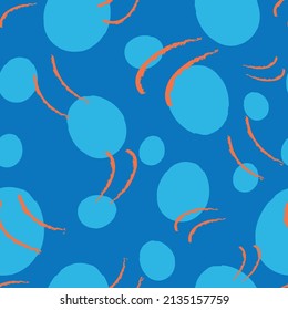 seamless pattern of handmade circles and scratches 