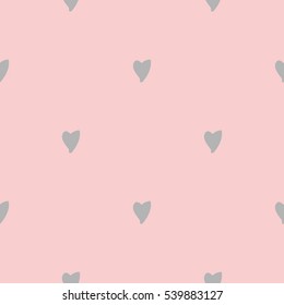 Seamless pattern: handmade staggered hearts