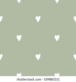 Seamless pattern: handmade staggered hearts