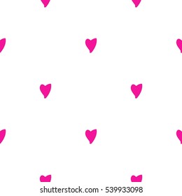 Seamless pattern: handmade staggered hearts