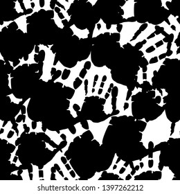 seamless pattern of handprints, black handshapes, vector illustration,isolated on white
