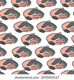 seamless pattern hands gestures in doodle style in vector. template for backdrop textile poster print design wrapping wallpaper