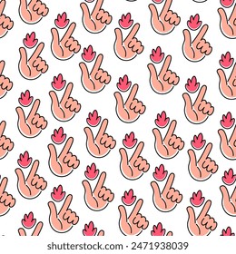 seamless pattern hands gestures in doodle style in vector. template for backdrop textile poster print design wrapping wallpaper
