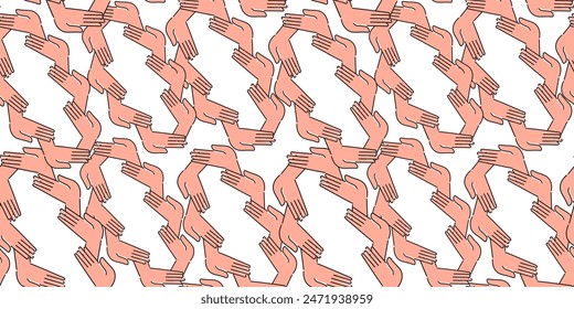 seamless pattern hands gestures in doodle style in vector. template for backdrop textile poster print design wrapping wallpaper