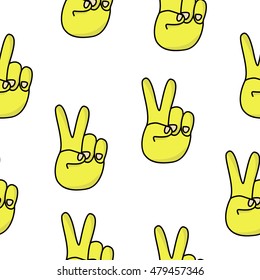 seamless pattern Hands symbol of peace