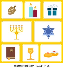 seamless pattern with hanukkah symbol icons for your design