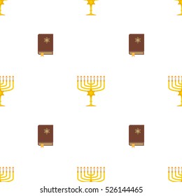 seamless pattern with hanukkah symbol icons for your design