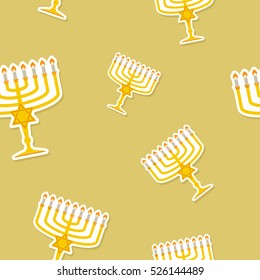 seamless pattern with hanukkah symbol icons for your design