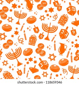 seamless pattern with  Hanukkah symbols