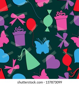 Seamless pattern for Happy Birthday celebration.