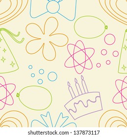Seamless pattern for Happy Birthday celebration.