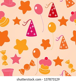 Seamless pattern for Happy Birthday celebration.