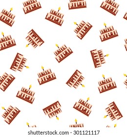 Seamless pattern Happy Birthday. Flat style vector illustration.