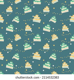 Seamless pattern Happy Birthday kids party vector Eps 10 Illustration,Design for fashion , Kids,fabric, textile, wallpaper, cover, web , wrapping and all prints 