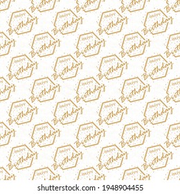 Seamless pattern with Happy BIRTHDAY lettering for textile texture and simple backgrounds. Flat style