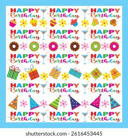 Seamless pattern happy birthday for wrapping and decorating background

